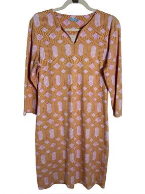 J. McLaughlin Carly Catalina Cloth Shift Dress Geo Print Size M